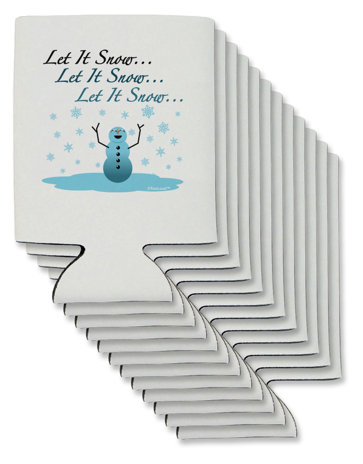 Let It Snow Happy Snowman Can / Bottle Insulator Coolers-Can Coolie-TooLoud-12-Davson Sales