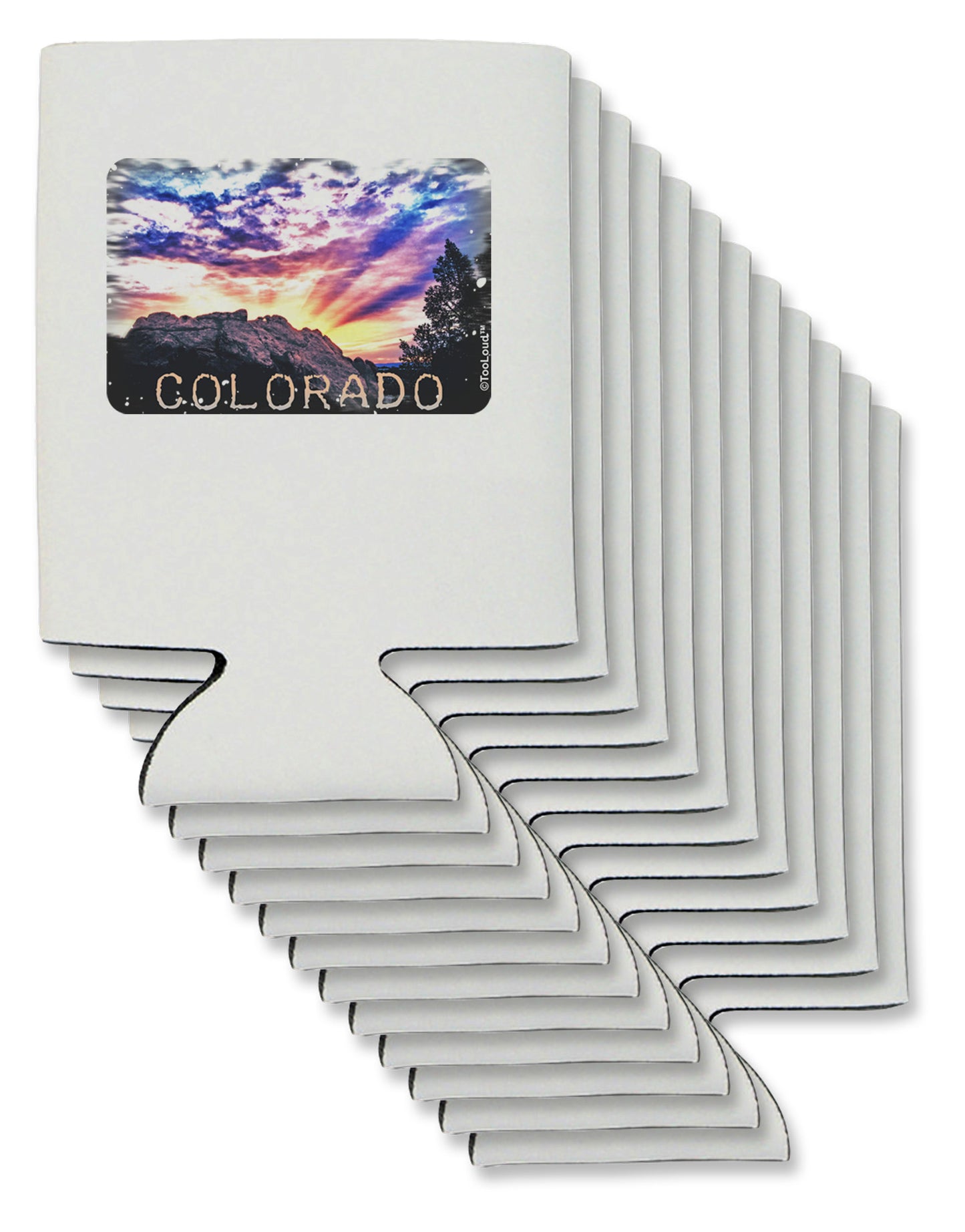 Colorado Rainbow Sunset Text Can / Bottle Insulator Coolers-Can Coolie-TooLoud-12-Davson Sales
