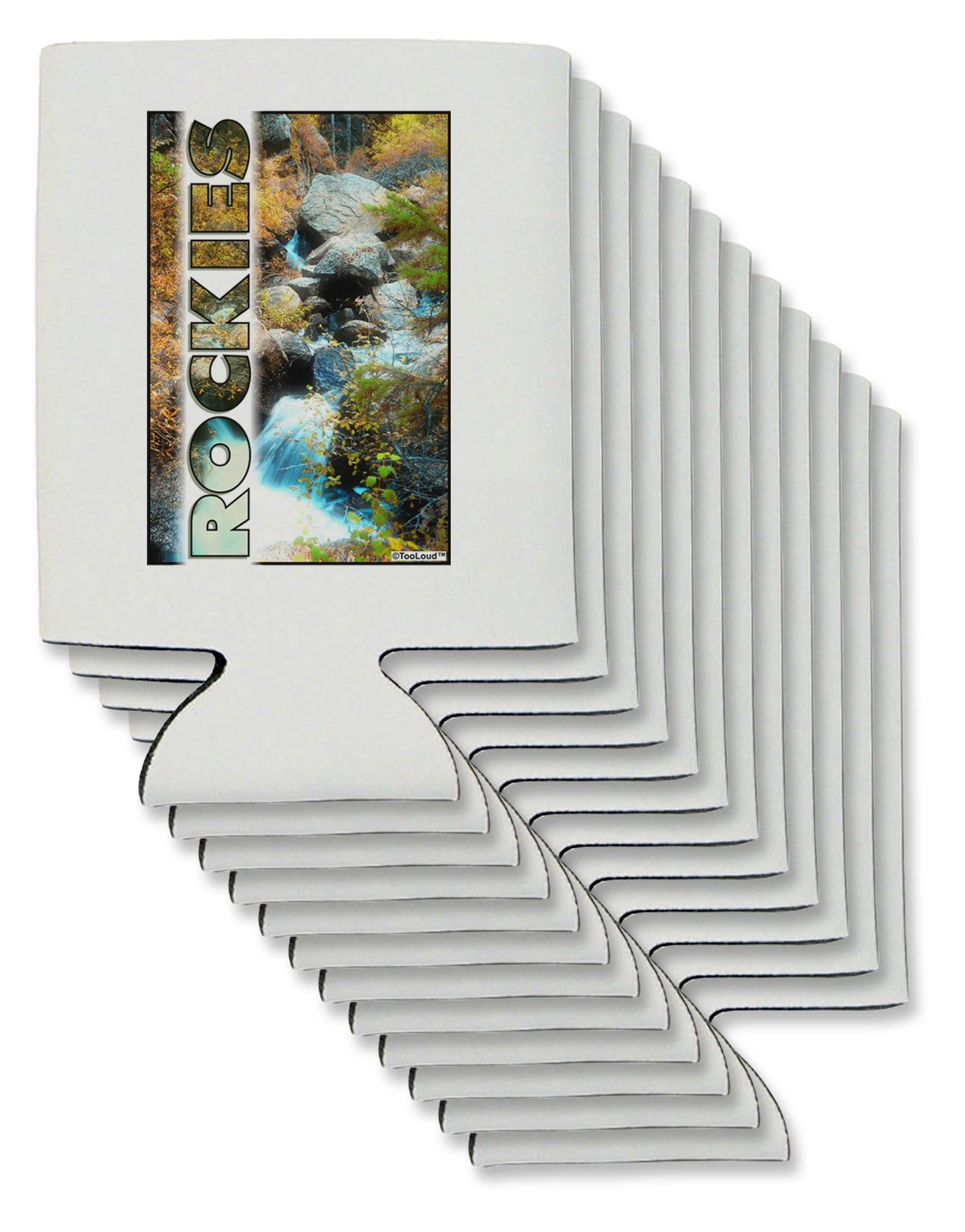 Rockies Waterfall with Text Can / Bottle Insulator Coolers-Can Coolie-TooLoud-12-Davson Sales