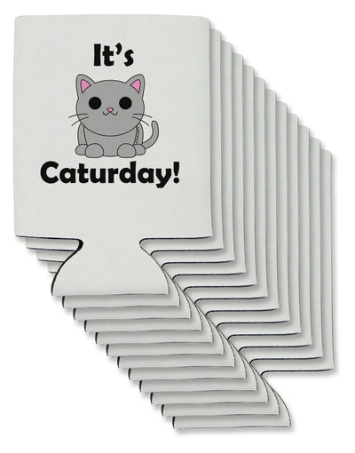 It's Caturday Cute Cat Design Can / Bottle Insulator Coolers by TooLoud-Can Coolie-TooLoud-12-Davson Sales