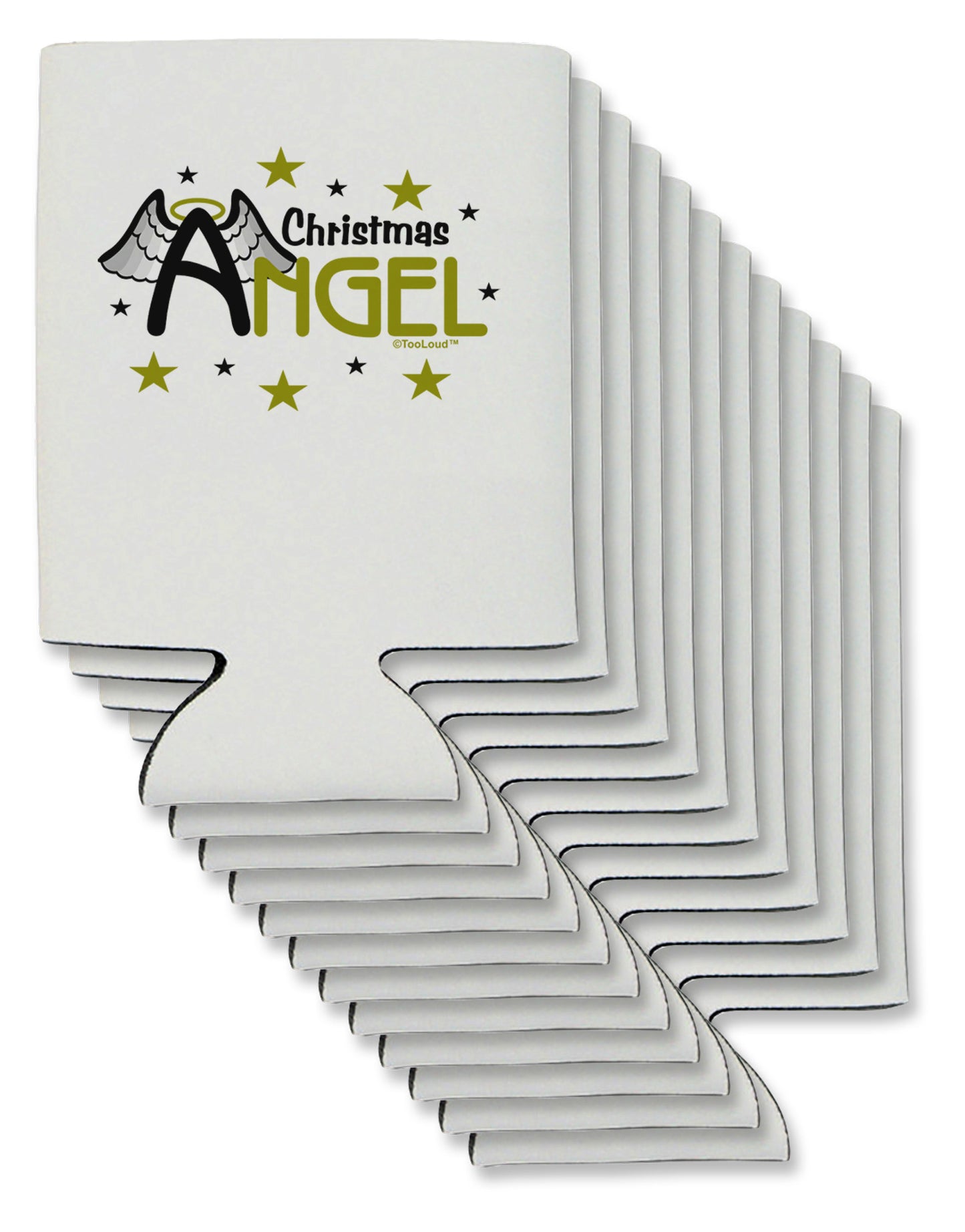 Christmas Angel Text Can / Bottle Insulator Coolers-Can Coolie-TooLoud-12-Davson Sales