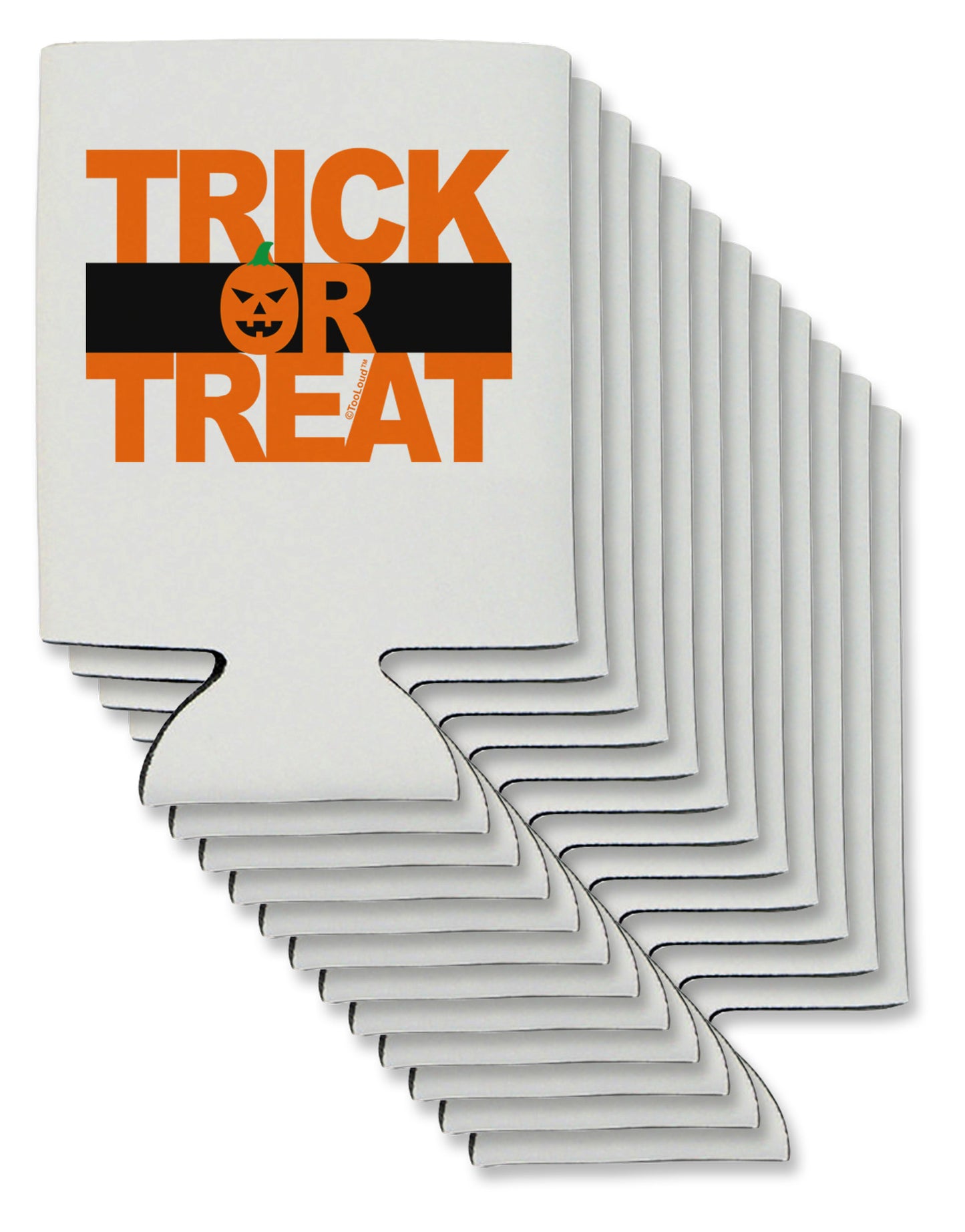 Trick or Treat Text Can / Bottle Insulator Coolers-Can Coolie-TooLoud-12-Davson Sales