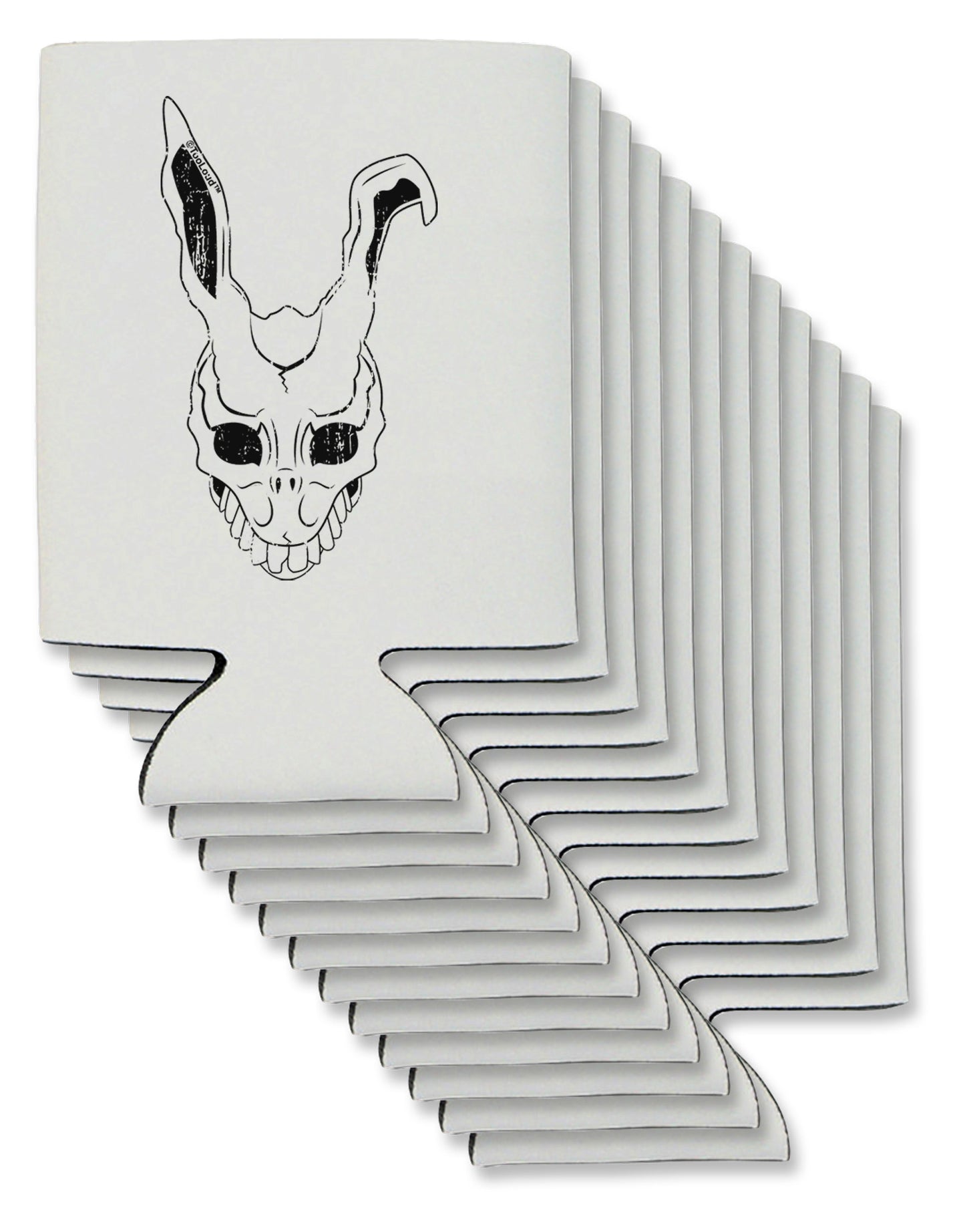 Scary Bunny Face White Distressed Can / Bottle Insulator Coolers-Can Coolie-TooLoud-12 Pieces-Davson Sales