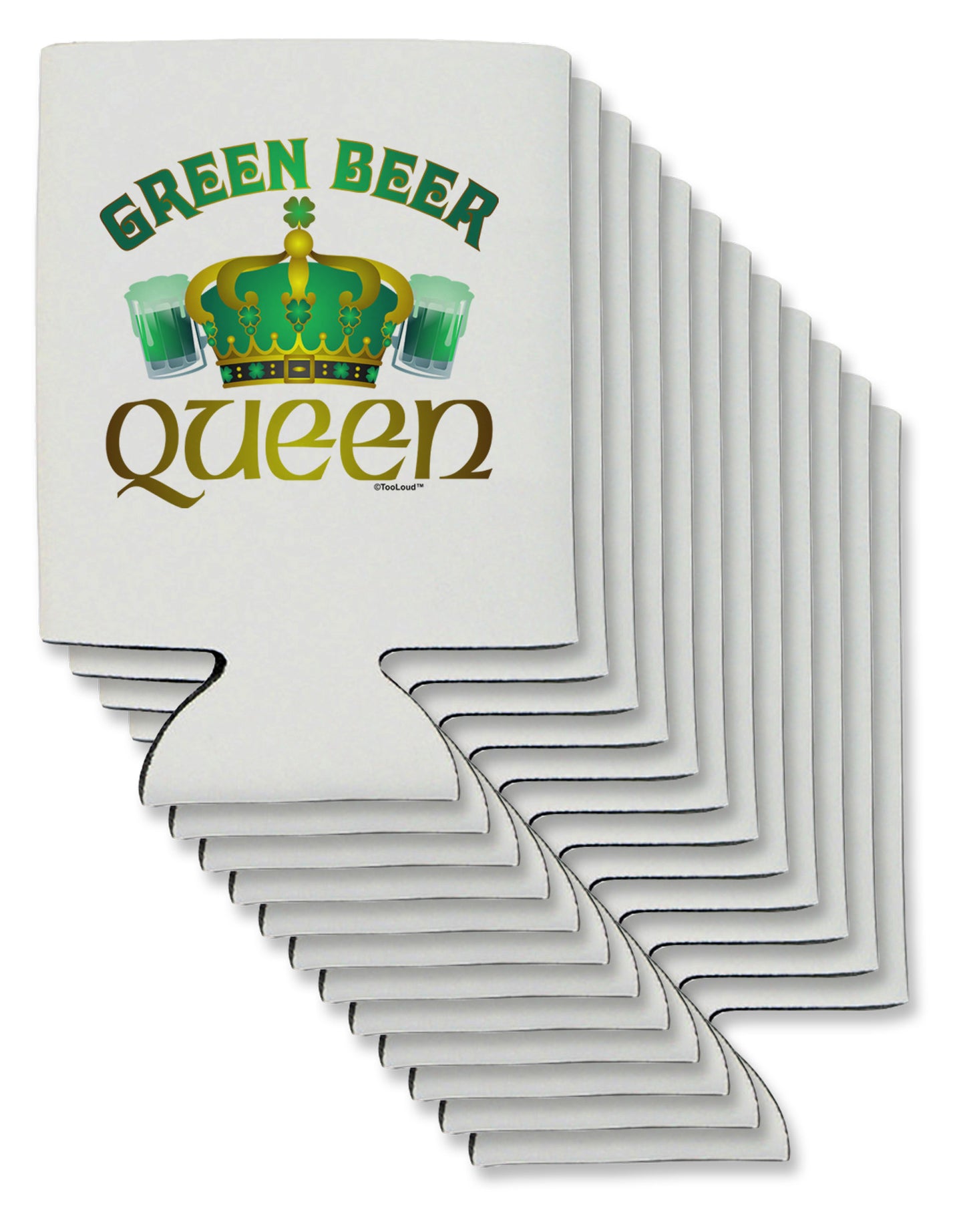 Green Beer Queen Can / Bottle Insulator Coolers-Can Coolie-TooLoud-12-Davson Sales