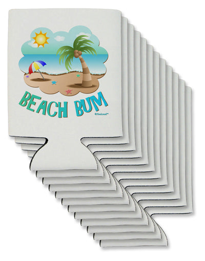 Fun Summer Beach Scene - Beach Bum Can / Bottle Insulator Coolers by TooLoud-Can Coolie-TooLoud-12-Davson Sales