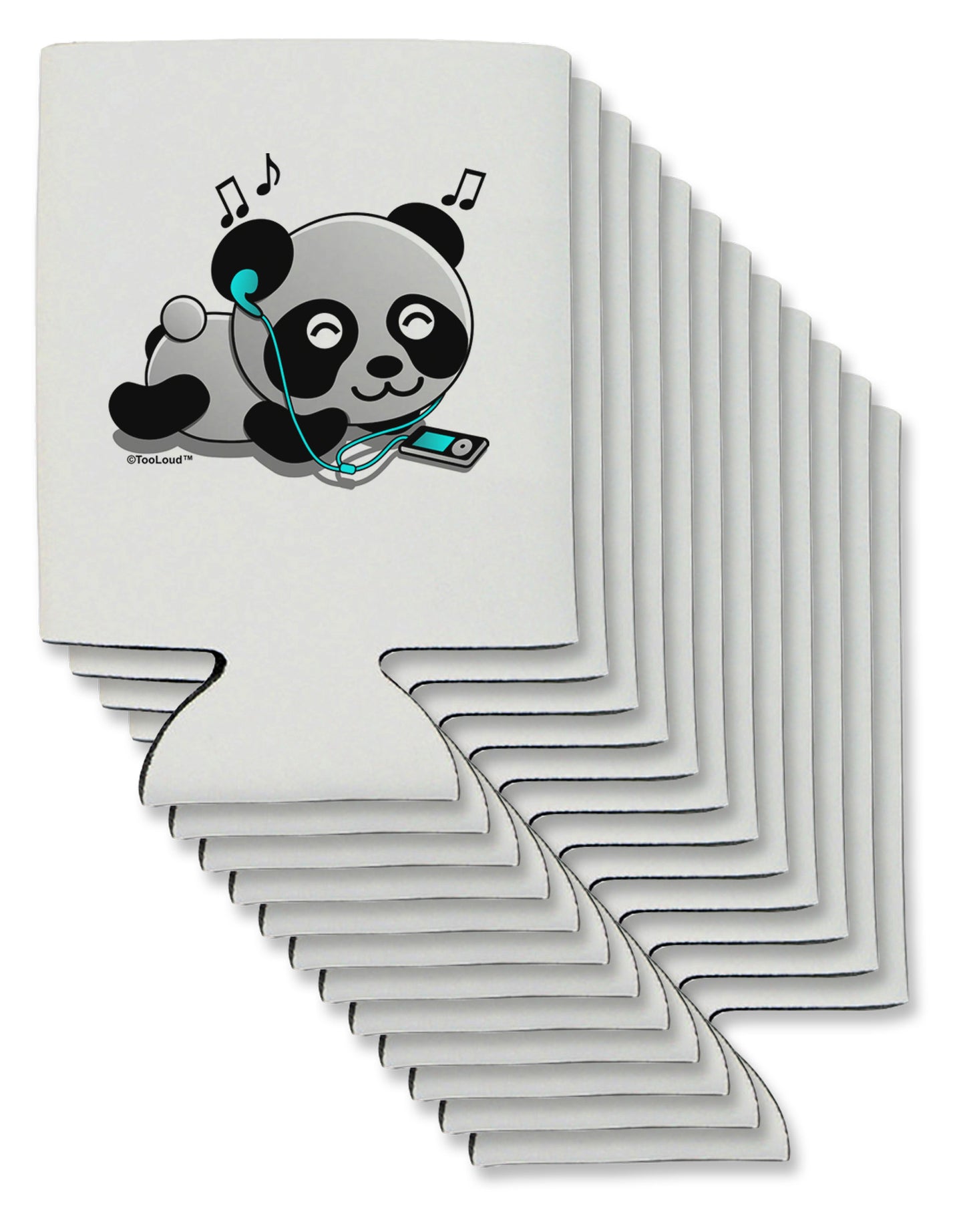 Cute Panda With Ear Buds Can / Bottle Insulator Coolers-Can Coolie-TooLoud-12-Davson Sales