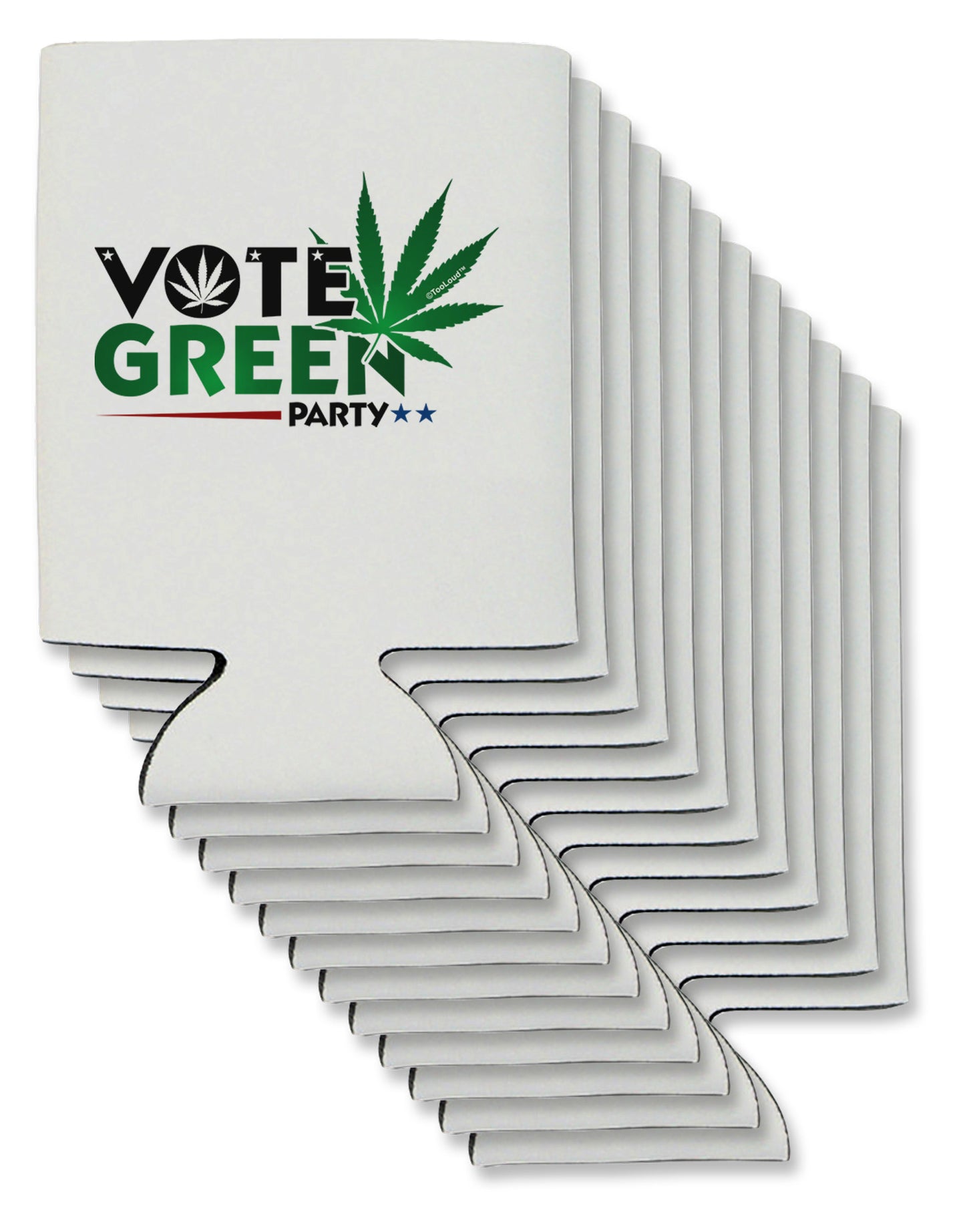 Vote Green Party - Marijuana Can / Bottle Insulator Coolers-Can Coolie-TooLoud-12-Davson Sales