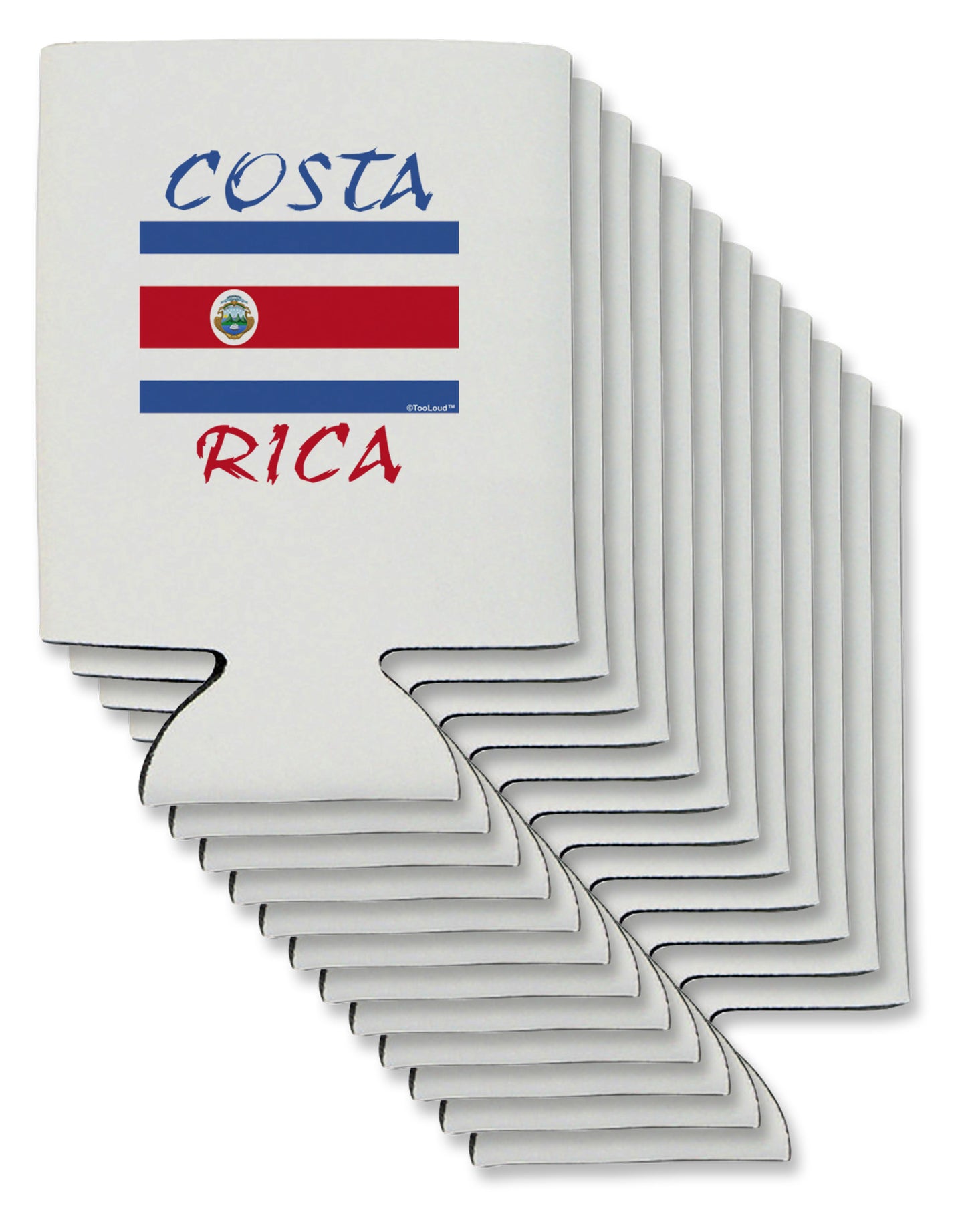 Costa Rica Flag Can / Bottle Insulator Coolers-Can Coolie-TooLoud-12-Davson Sales