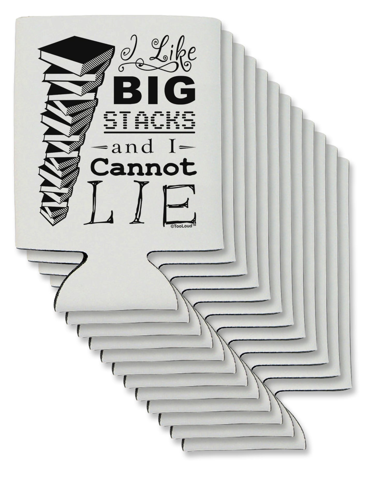 I Like Big Stacks -of books- Can / Bottle Insulator Coolers-Can Coolie-TooLoud-12-Davson Sales