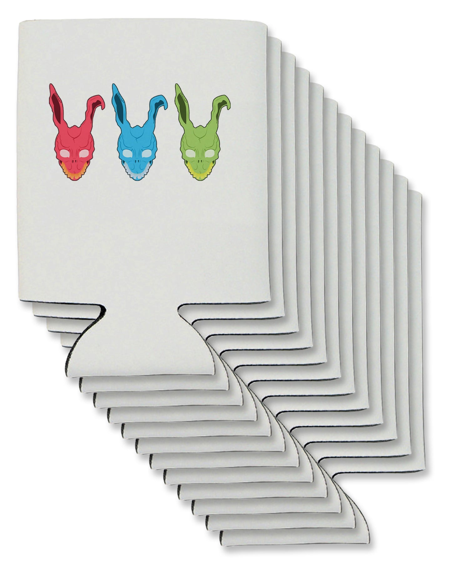 Scary Bunny Tri-color Can / Bottle Insulator Coolers-Can Coolie-TooLoud-12 Pieces-Davson Sales