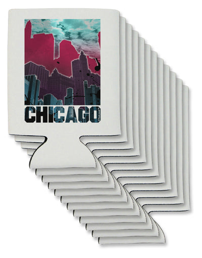 Chicago Abstract 2 Can / Bottle Insulator Coolers-Can Coolie-TooLoud-12 Pieces-Davson Sales