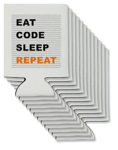Eat Sleep Code Repeat Can / Bottle Insulator Coolers by TooLoud-Can Coolie-TooLoud-12-Davson Sales