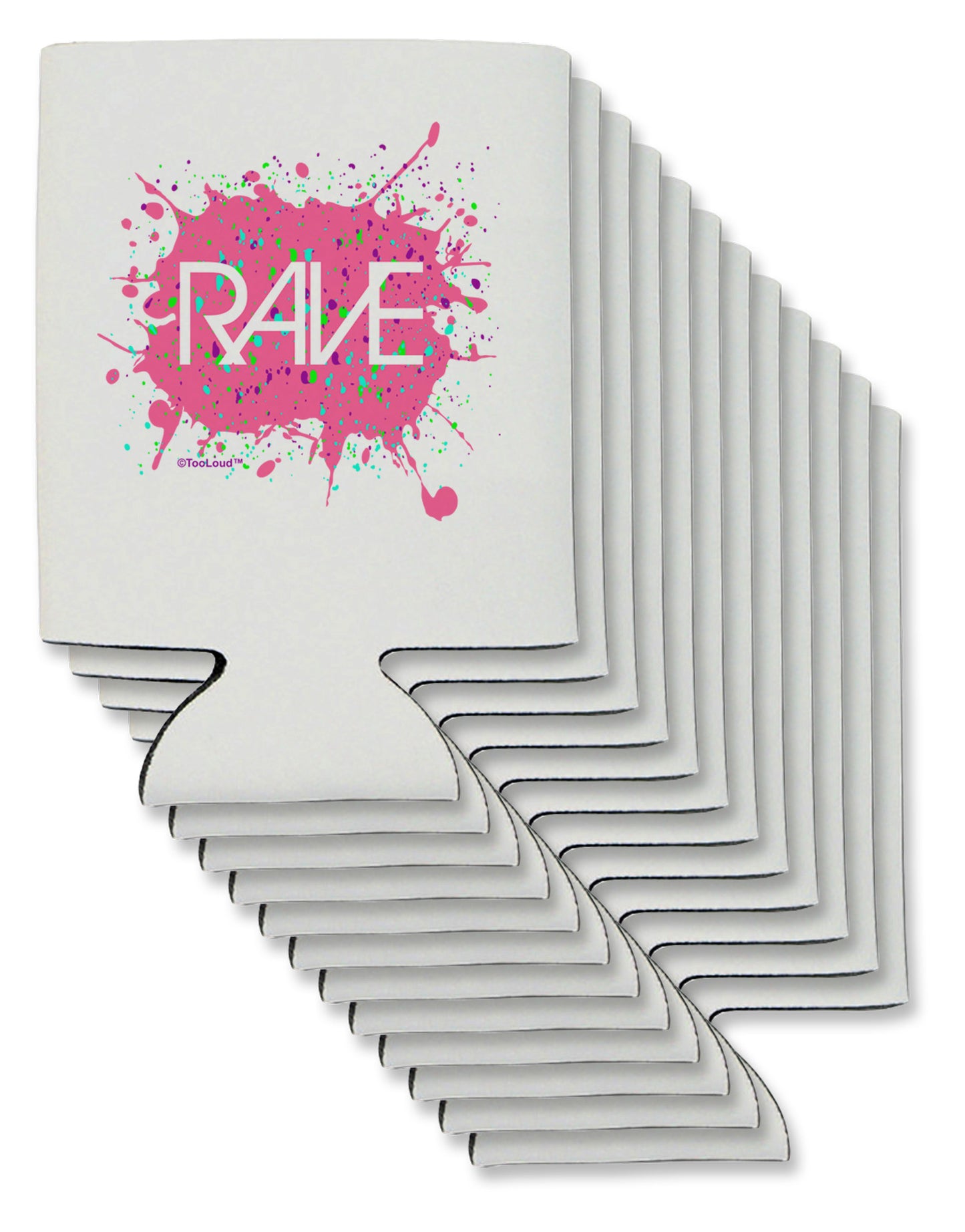 Rave Splatter Pink Can / Bottle Insulator Coolers-Can Coolie-TooLoud-12-Davson Sales