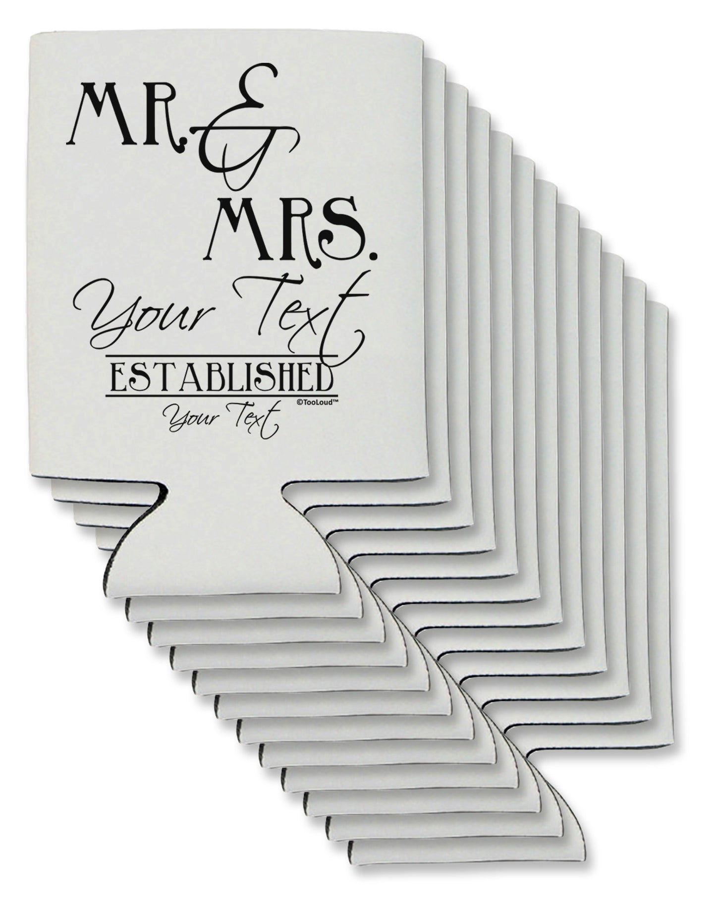 Personalized Mr and Mrs -Name- Established -Date- Design Can / Bottle Insulator Coolers-Can Coolie-TooLoud-12-Davson Sales