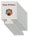 Happy Wholidays Winter Owl With Earmuffs Can / Bottle Insulator Coolers-Can Coolie-TooLoud-12 Pieces-Davson Sales