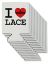 I Love Heart Lace Can / Bottle Insulator Coolers-Can Coolie-TooLoud-12 Pieces-Davson Sales