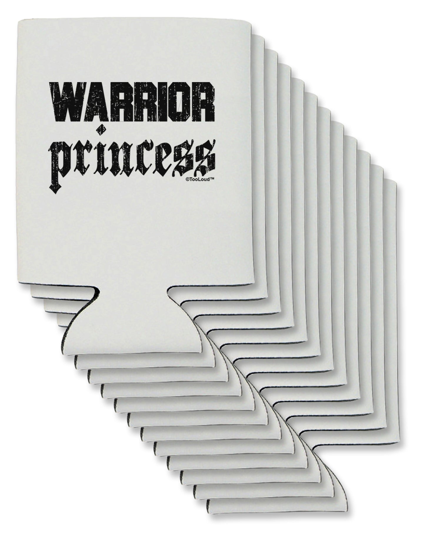Warrior Princess Script Can / Bottle Insulator Coolers-Can Coolie-TooLoud-12 Pieces-Davson Sales