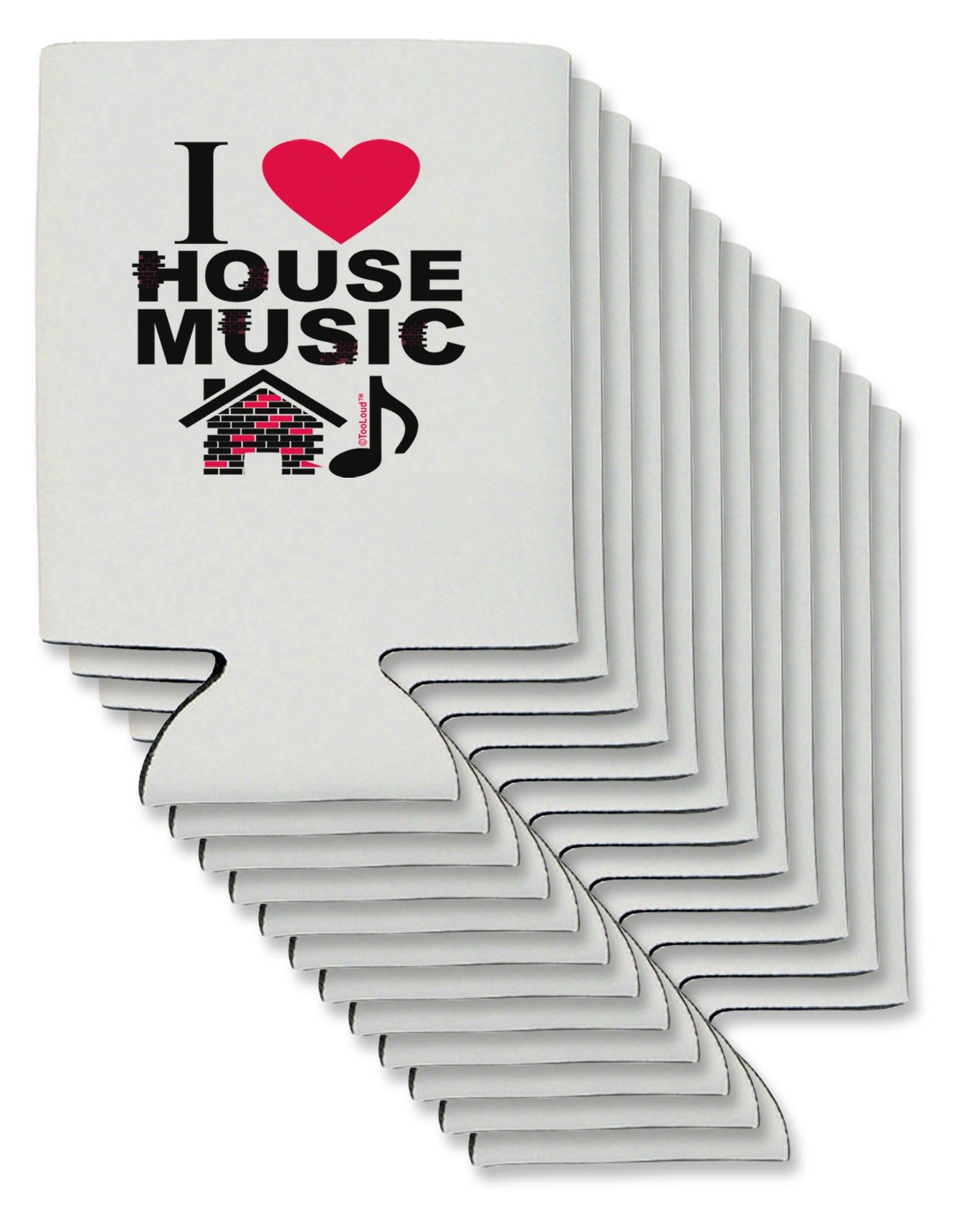 I Love House Pink Can / Bottle Insulator Coolers-Can Coolie-TooLoud-12-Davson Sales