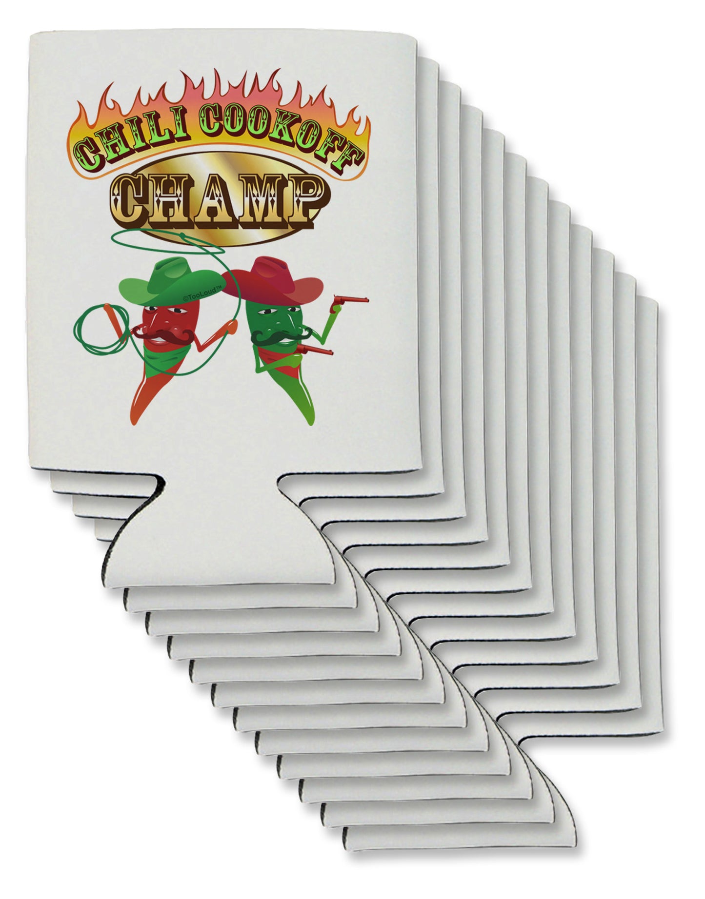 Cowboy Chili Cookoff Champ Can / Bottle Insulator Coolers-Can Coolie-TooLoud-12-Davson Sales