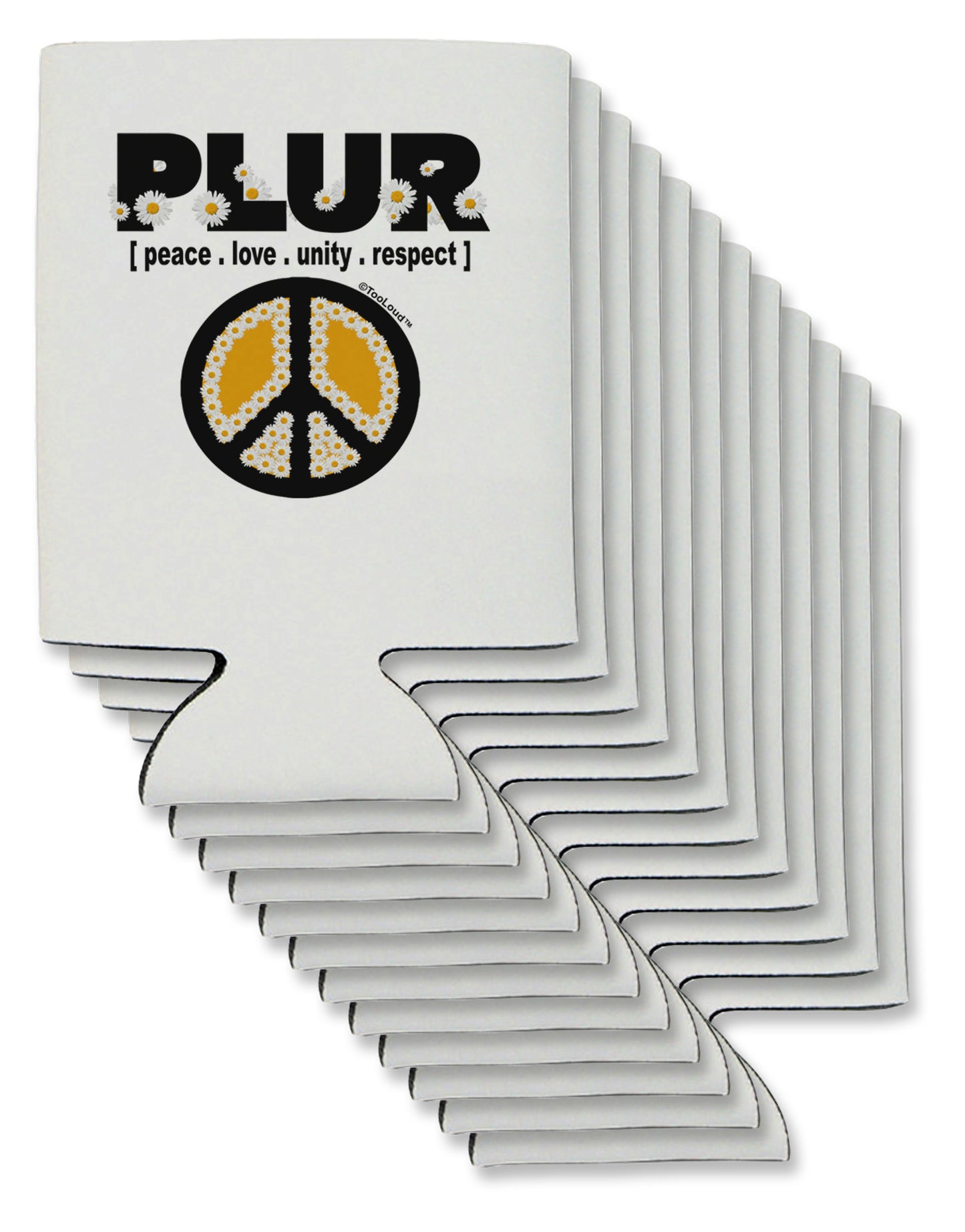 PLUR Daisies Can / Bottle Insulator Coolers-Can Coolie-TooLoud-12-Davson Sales