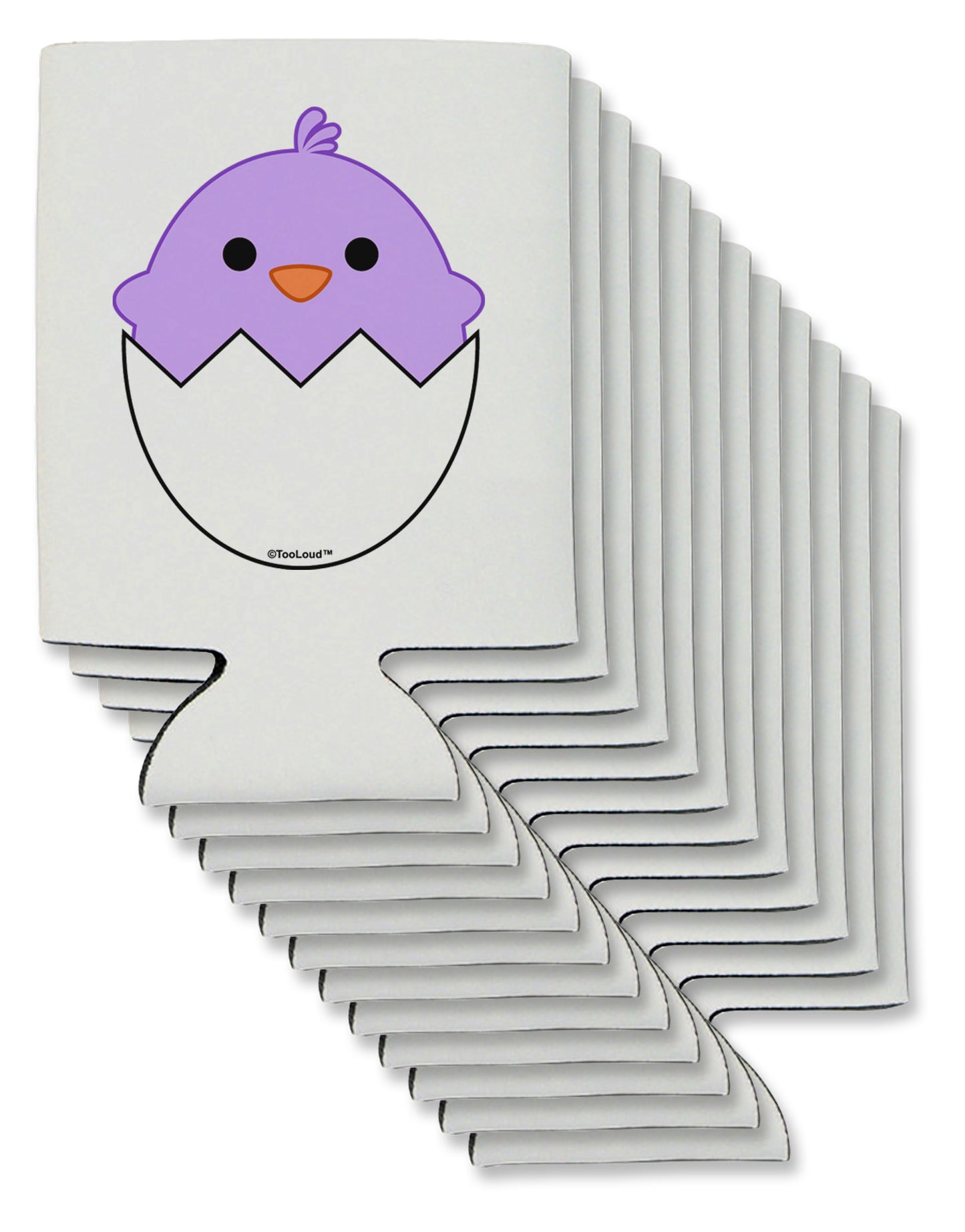 Cute Hatching Chick - Purple Can / Bottle Insulator Coolers by TooLoud-Can Coolie-TooLoud-12-Davson Sales
