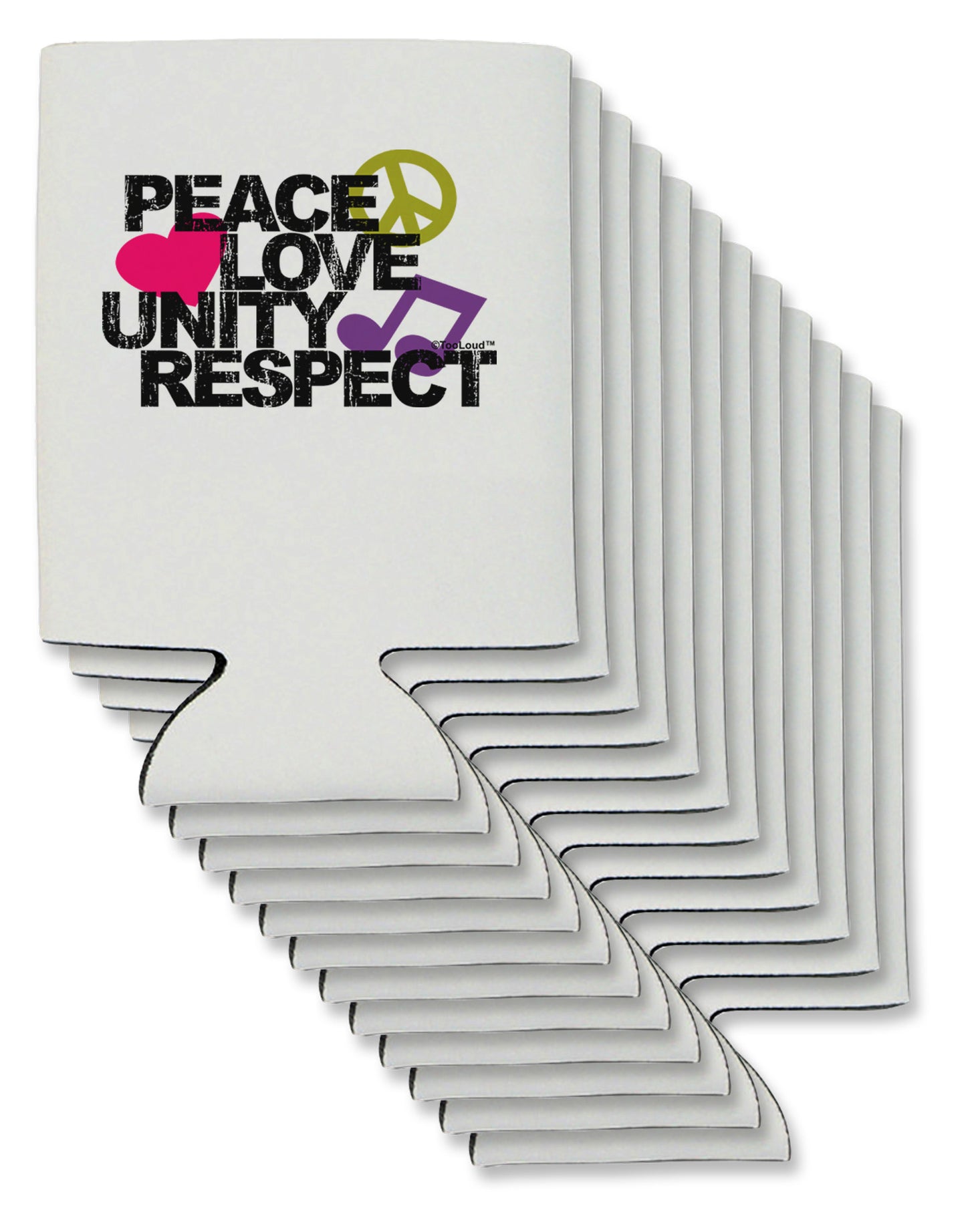 PLUR Distressed Text Can / Bottle Insulator Coolers-Can Coolie-TooLoud-12-Davson Sales