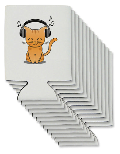 Cute Kitty With Headphones Can / Bottle Insulator Coolers-Can Coolie-TooLoud-12-Davson Sales