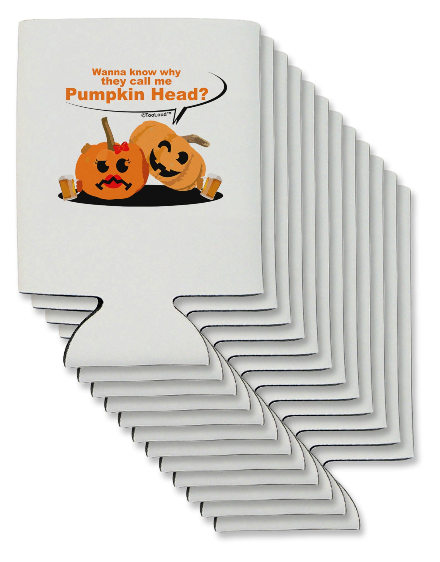Pumpkin Head Can / Bottle Insulator Coolers-Can Coolie-TooLoud-12-Davson Sales