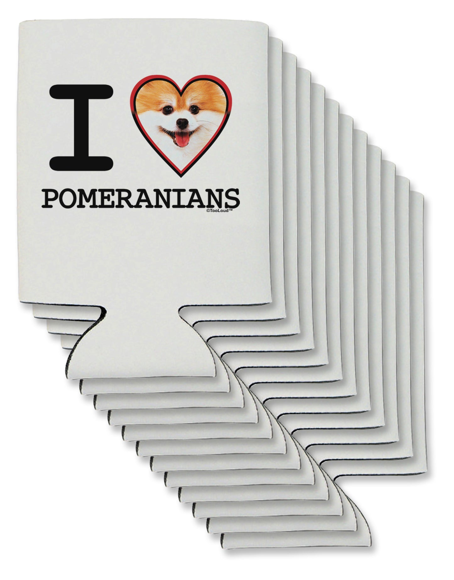 I Love Heart Pomeranians Can / Bottle Insulator Coolers-Can Coolie-TooLoud-12-Davson Sales