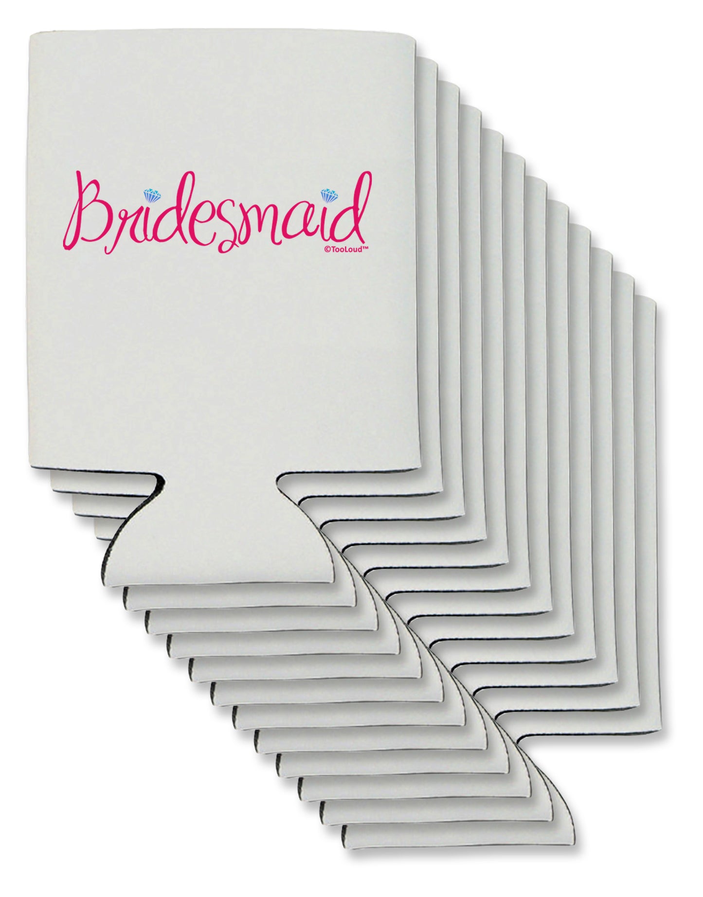 Bridesmaid Design - Diamonds - Color Can / Bottle Insulator Coolers-Can Coolie-TooLoud-12-Davson Sales