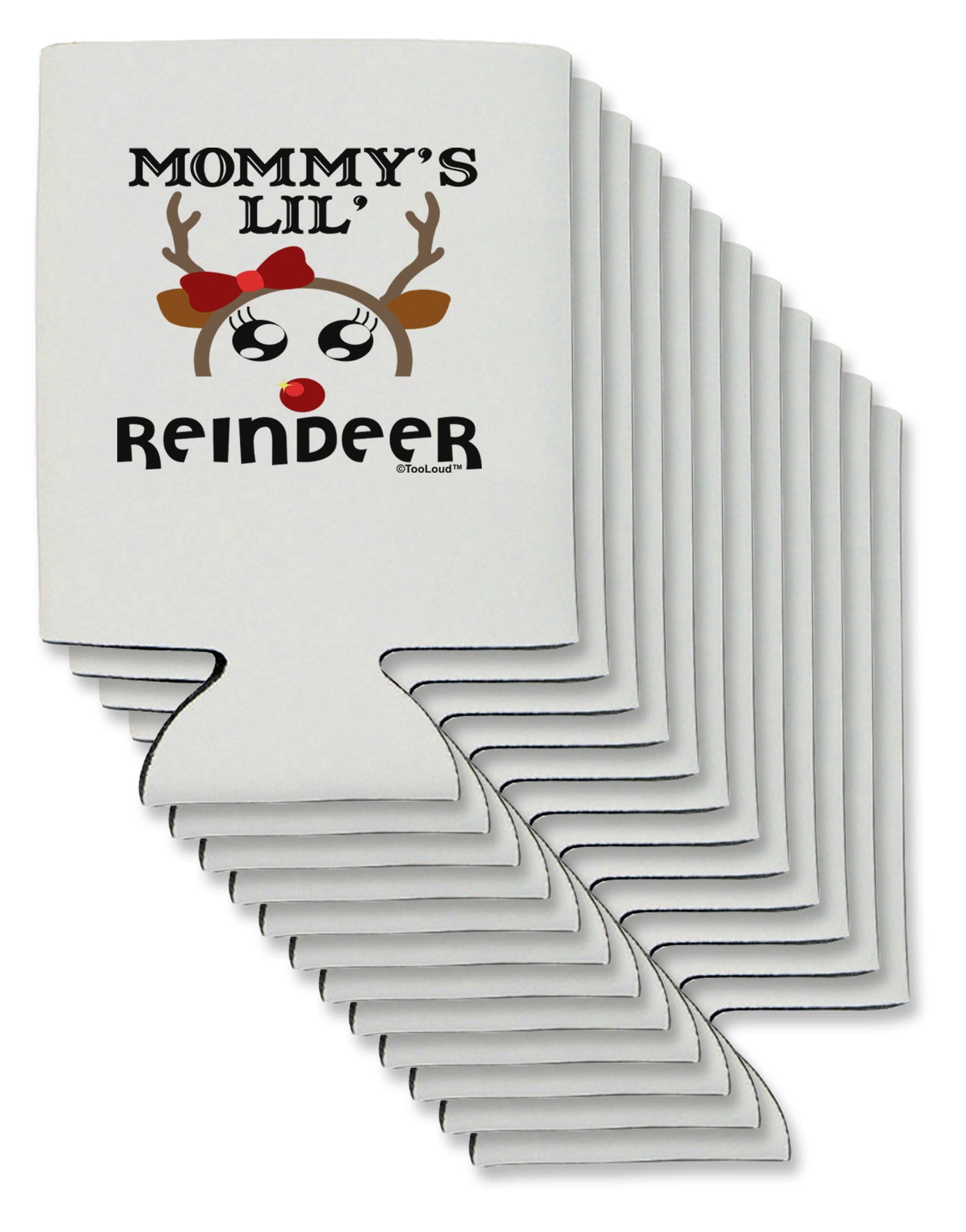 Mommy's Lil Reindeer Girl Can / Bottle Insulator Coolers-Can Coolie-TooLoud-12-Davson Sales