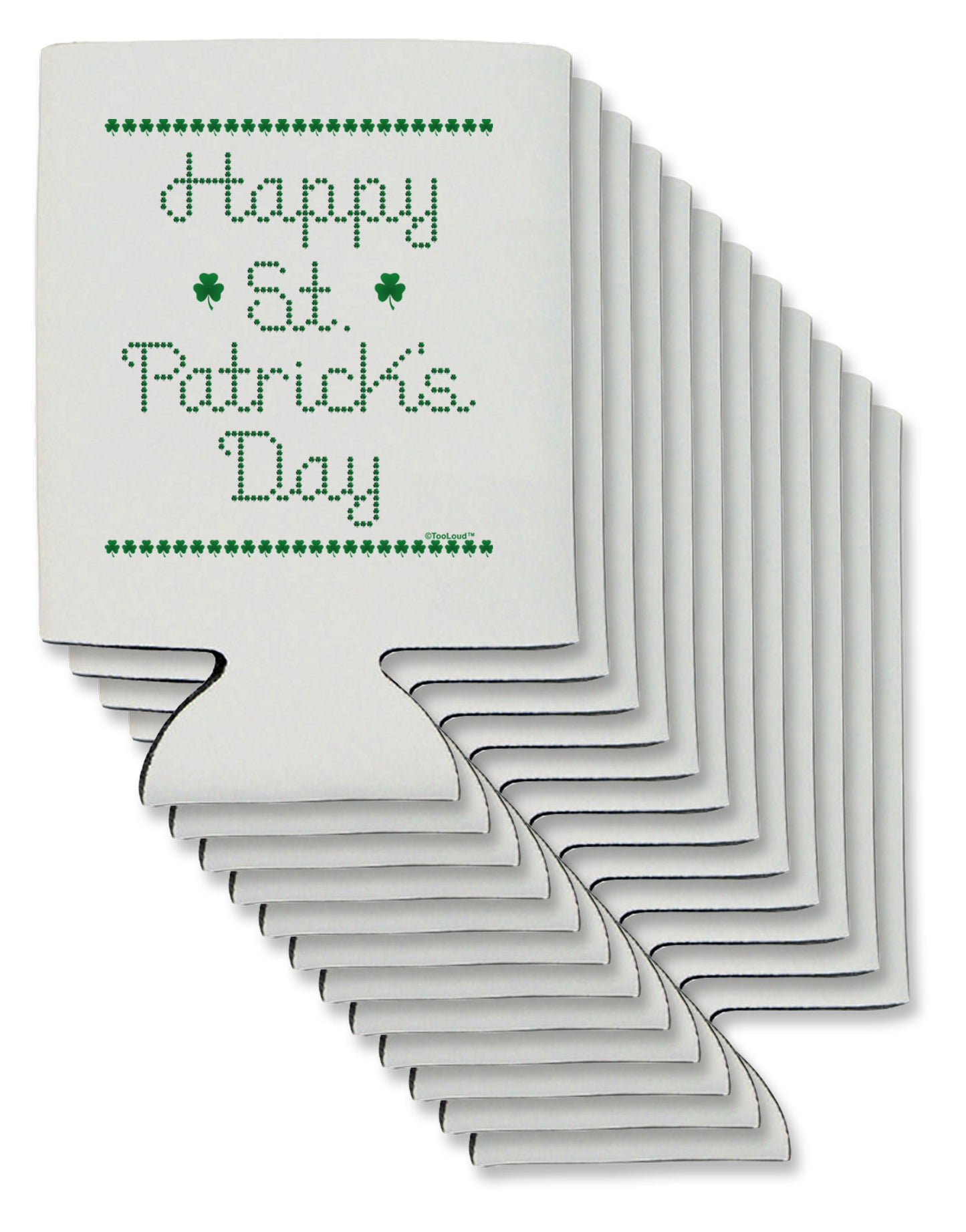 Happy St Patricks Day Clovers Can / Bottle Insulator Coolers-Can Coolie-TooLoud-12-Davson Sales