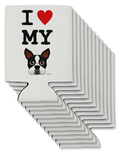 I Heart My Boston Terrier Can / Bottle Insulator Coolers-Can Coolie-TooLoud-12 Pieces-Davson Sales