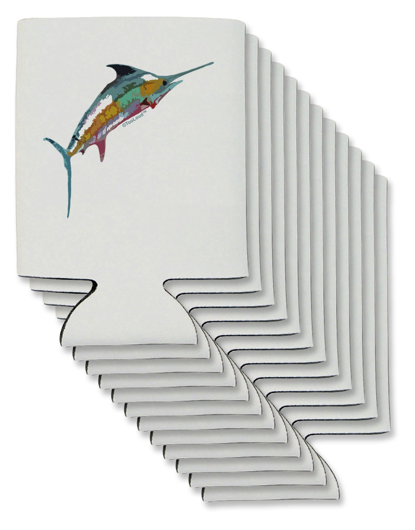 Colorful Vector Swordfish Can / Bottle Insulator Coolers-Can Coolie-TooLoud-12-Davson Sales