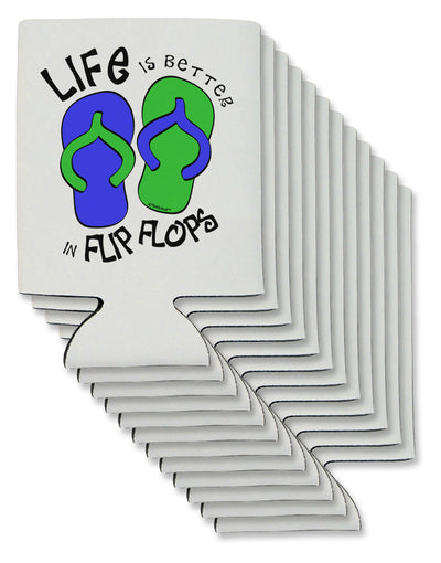 Life is Better in Flip Flops - Blue and Green Can / Bottle Insulator Coolers-Can Coolie-TooLoud-12-Davson Sales