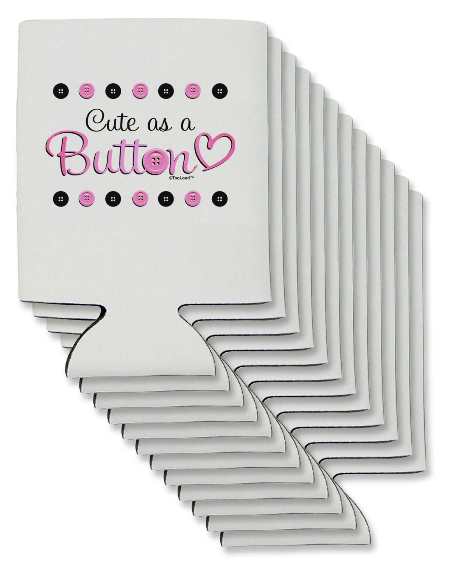 Cute As A Button Can / Bottle Insulator Coolers-Can Coolie-TooLoud-12-Davson Sales