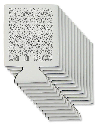 Let It Snow Text Snowflakes - Christmas Can / Bottle Insulator Coolers-Can Coolie-TooLoud-12 Pieces-Davson Sales