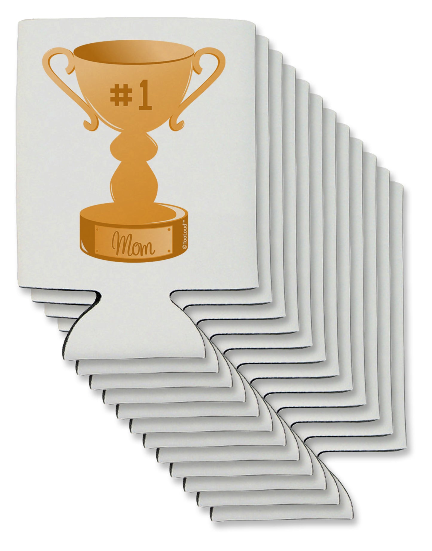 Number One Mom Trophy Can / Bottle Insulator Coolers by TooLoud-Can Coolie-TooLoud-12-Davson Sales