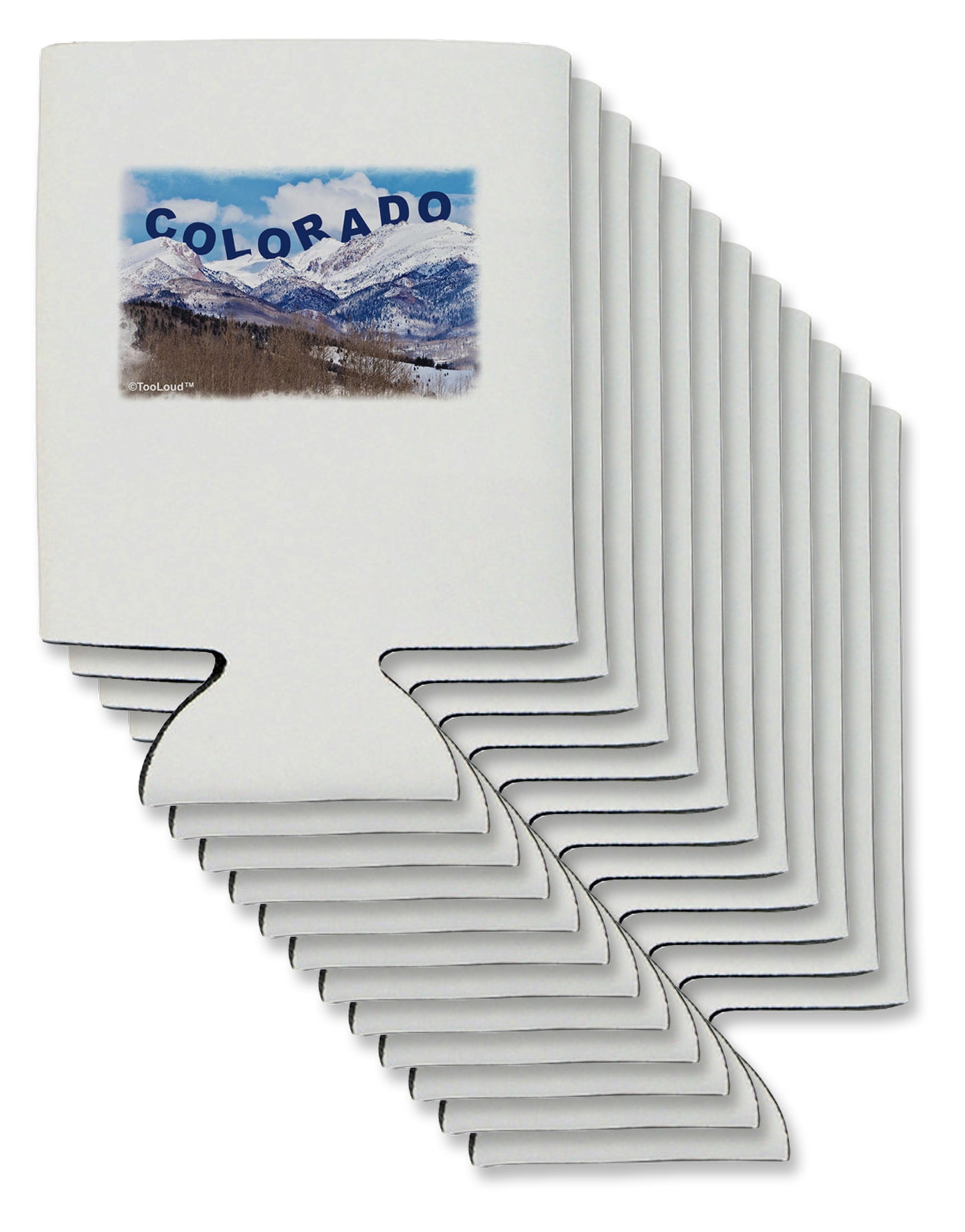 Pikes Peak Text Can / Bottle Insulator Coolers-Can Coolie-TooLoud-12-Davson Sales