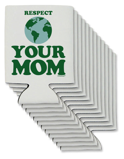 Respect Your Mom - Mother Earth Design - Color Can / Bottle Insulator Coolers-Can Coolie-TooLoud-12-Davson Sales