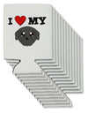 I Heart My - Cute Pug Dog - Black Can / Bottle Insulator Coolers by TooLoud-Can Coolie-TooLoud-12-Davson Sales