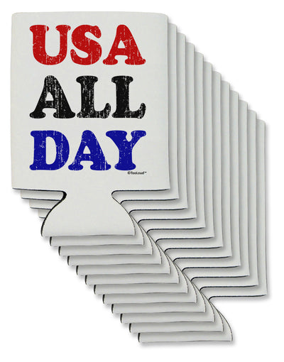 USA All Day - Distressed Patriotic Design Can / Bottle Insulator Coolers by TooLoud-Can Coolie-TooLoud-12-Davson Sales