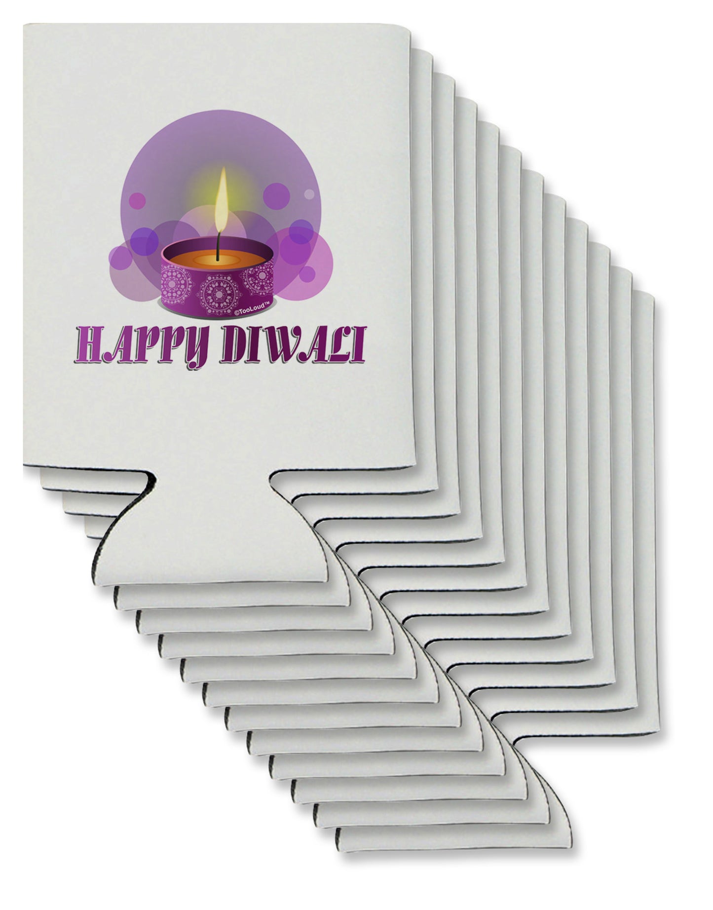 Happy Diwali Purple Candle Can / Bottle Insulator Coolers by TooLoud-Can Coolie-TooLoud-12-Davson Sales