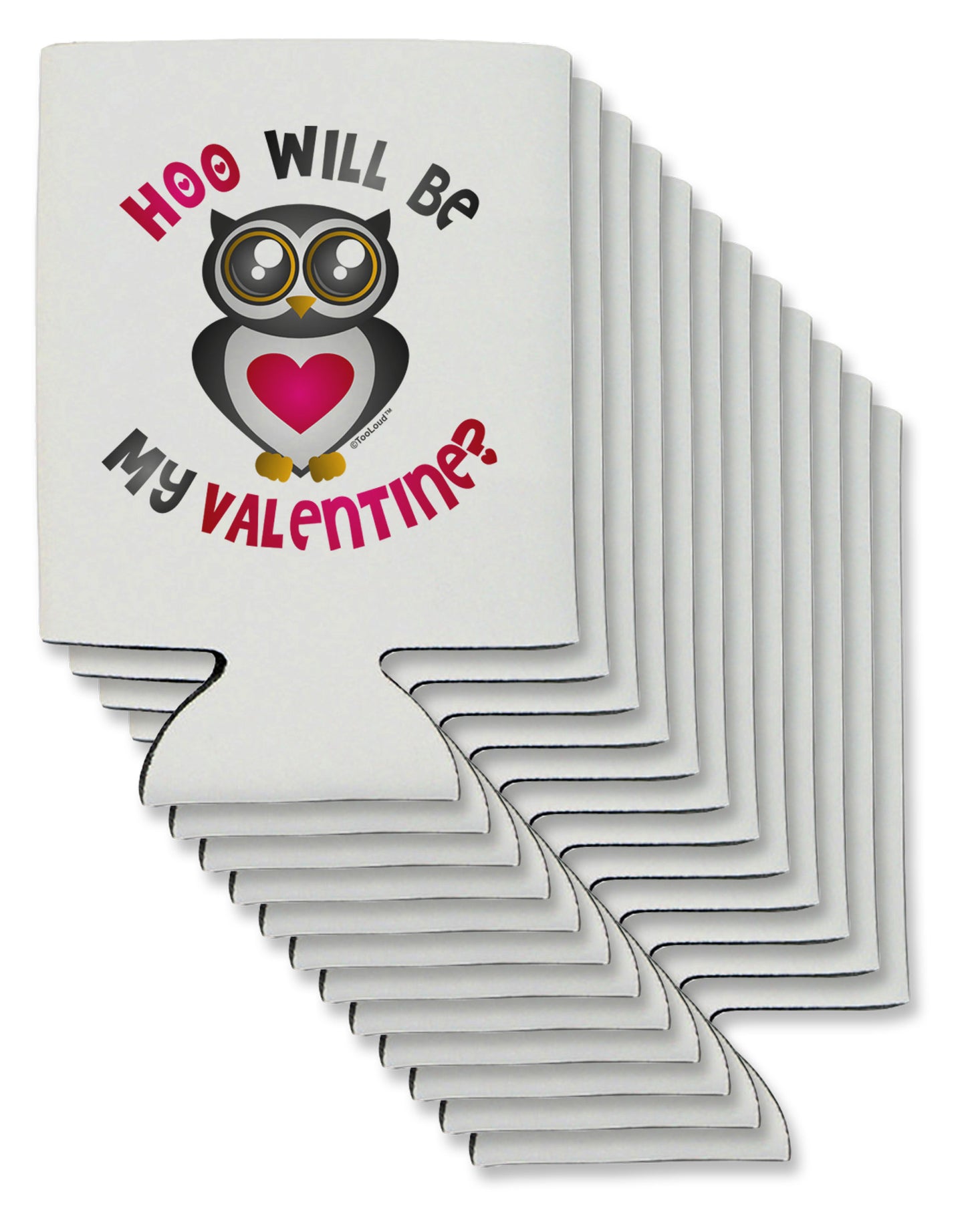 Hoo Will Be My Valentine Can / Bottle Insulator Coolers-Can Coolie-TooLoud-12-Davson Sales