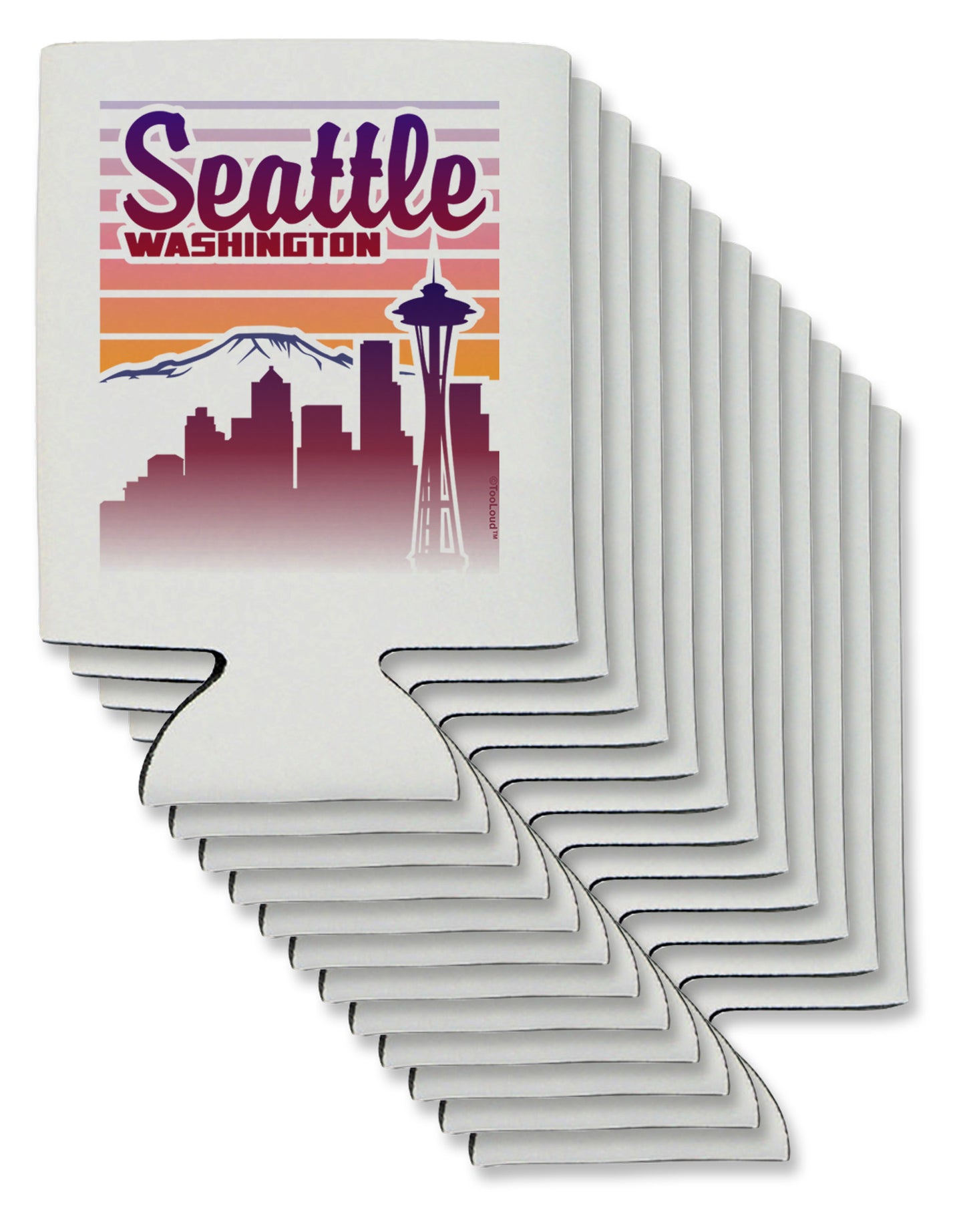 Seattle Washington Sunset Can / Bottle Insulator Coolers-Can Coolie-TooLoud-12-Davson Sales