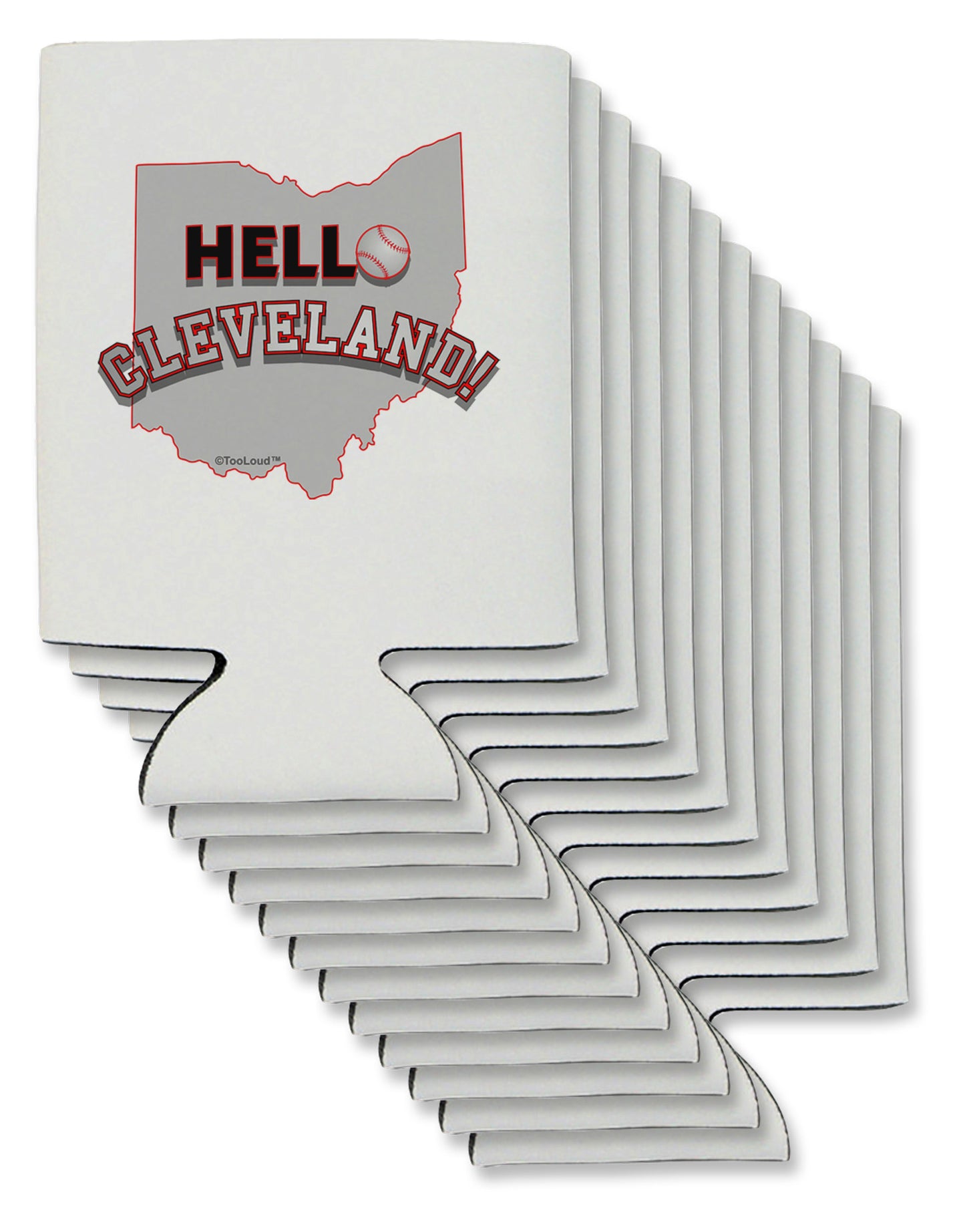 Hello Cleveland Can / Bottle Insulator Coolers-Can Coolie-TooLoud-12-Davson Sales