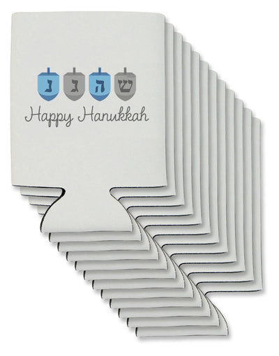 Happy Hanukkah Blue Dreidels Can / Bottle Insulator Coolers-Can Coolie-TooLoud-12 Pieces-Davson Sales