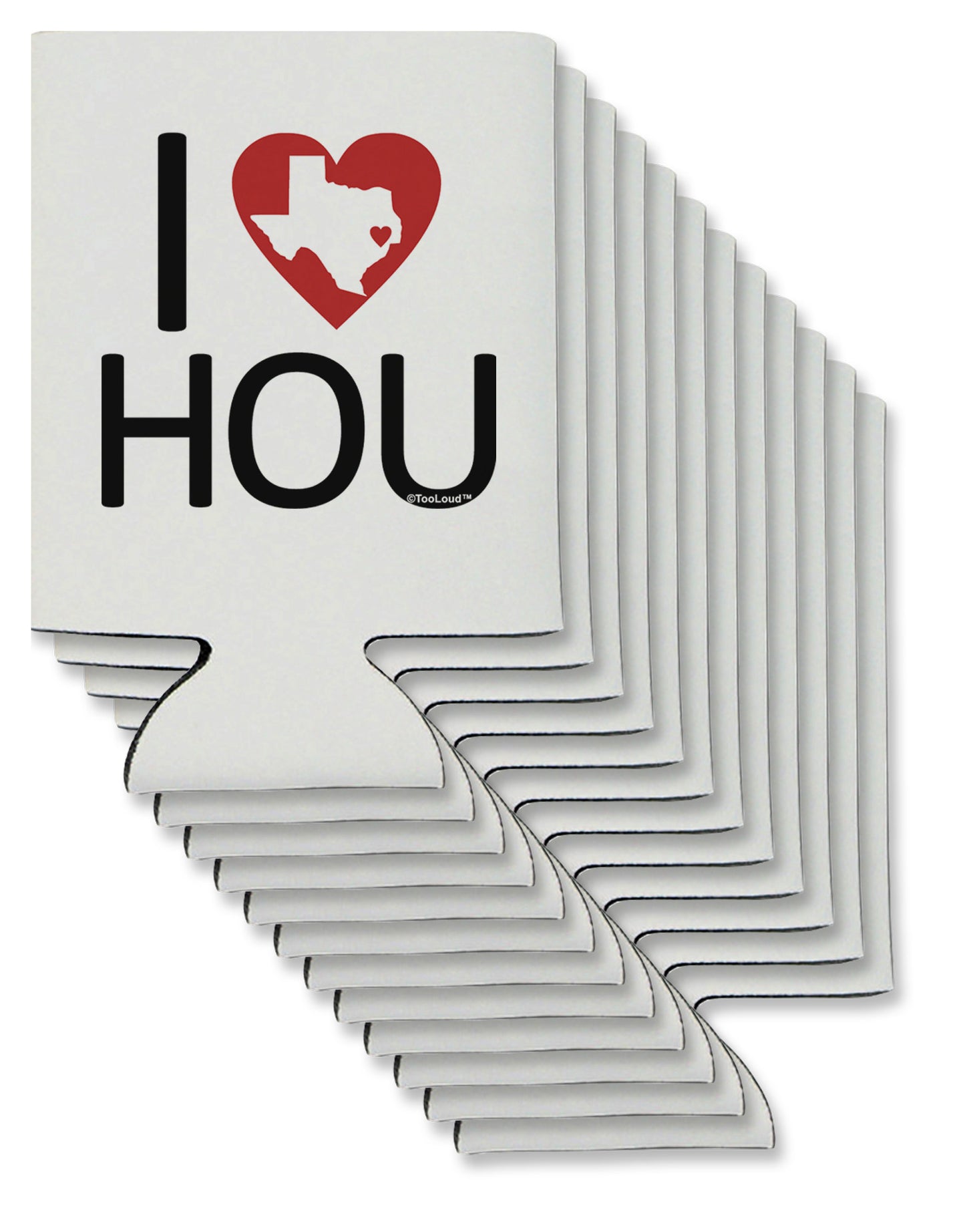 I Heart Houston Can / Bottle Insulator Coolers-Can Coolie-TooLoud-12-Davson Sales