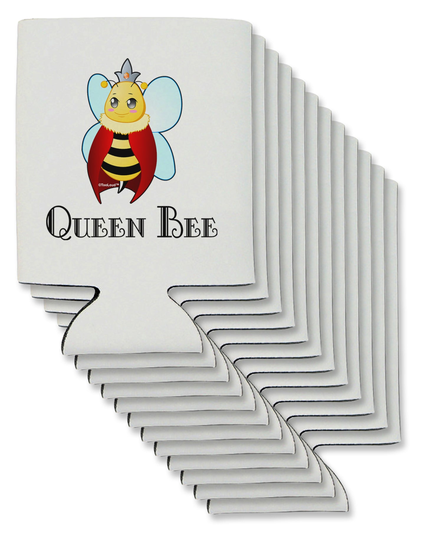Queen Bee Text Can / Bottle Insulator Coolers by TooLoud-Can Coolie-TooLoud-12-Davson Sales