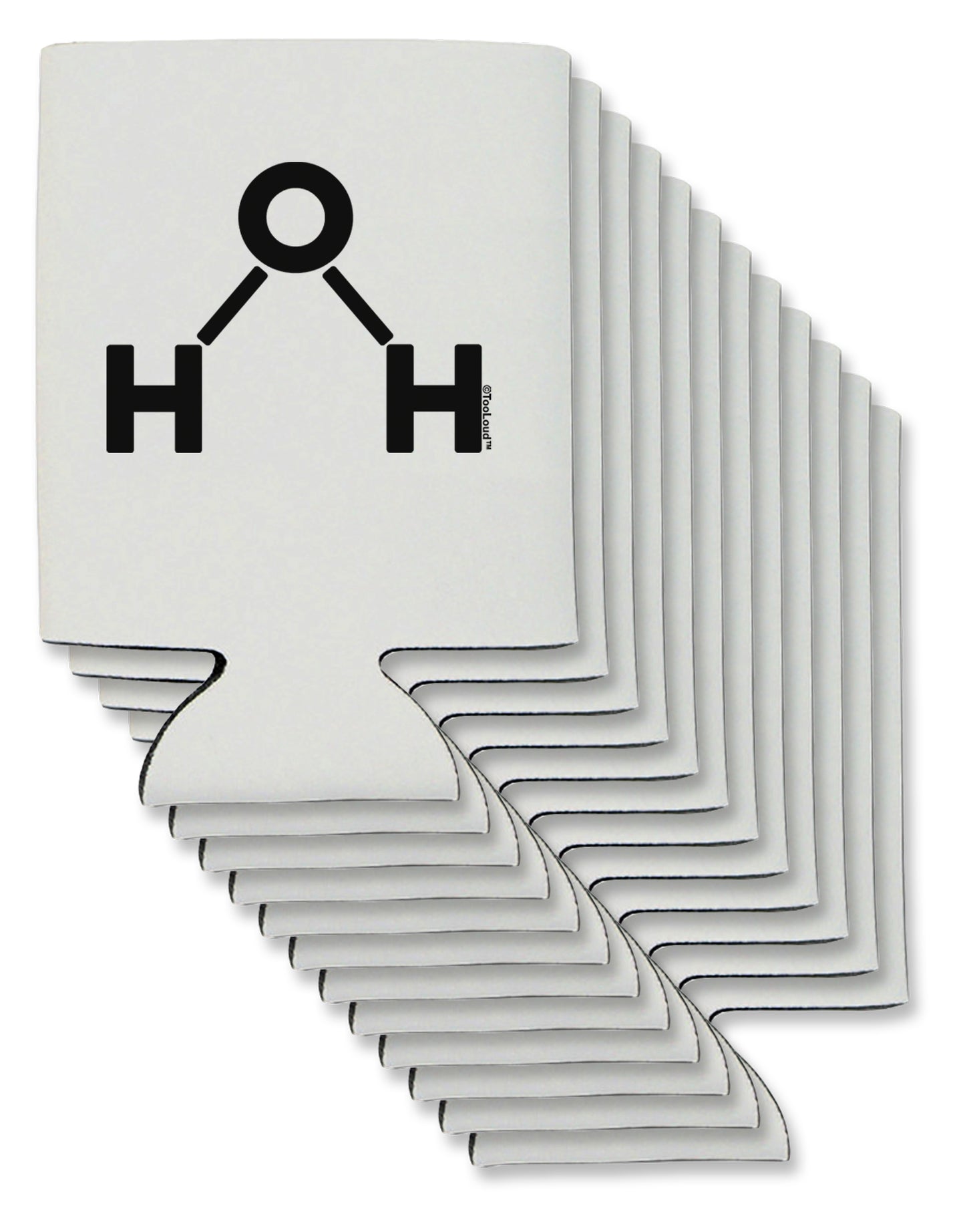 Water Molecule Text Can / Bottle Insulator Coolers by TooLoud-Can Coolie-TooLoud-12-Davson Sales